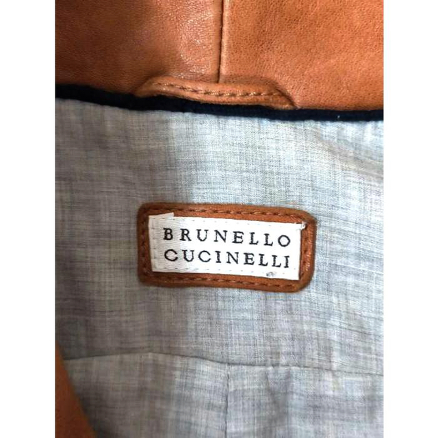 BRUNELLO CUCINELLI(ブルネロクチネリ)のBrunello Cucinelli レザージャケット ブラウン メンズのジャケット/アウター(レザージャケット)の商品写真