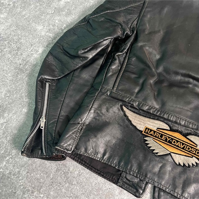 60s Brooks ヴィンテージ シングルライダースJKT ハーレーワッペン-