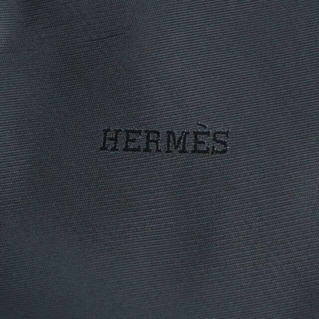 Hermes(エルメス)の極美品▼19AW エルメス チェック柄 レザー使い 比翼仕立て ウール100% ステンカラーコート 紺 46 メンズ 正規品 ハンガー・ガーメント付き メンズのジャケット/アウター(ステンカラーコート)の商品写真