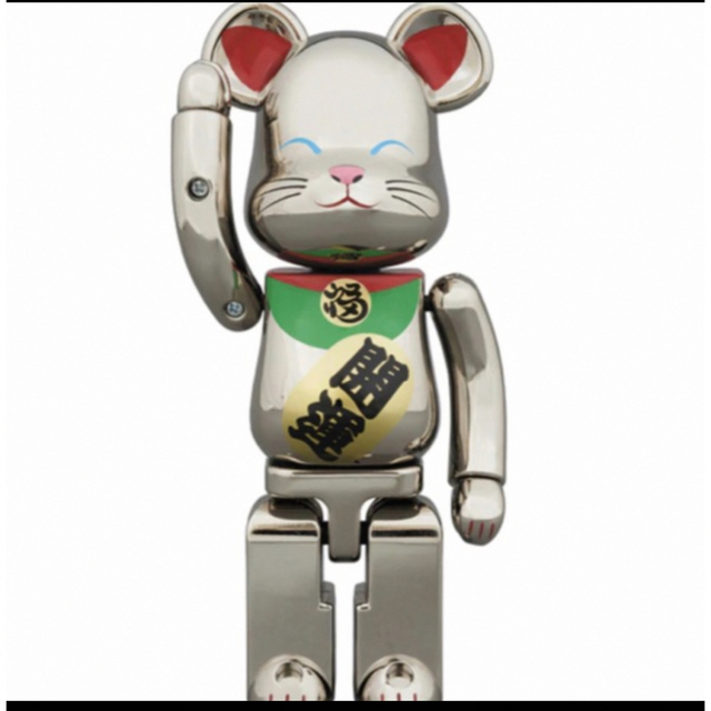 BE@RBRICK(ベアブリック)の超合金 BE@RBRICK 招き猫 銀メッキ弐　yang様専用ページ ハンドメイドのおもちゃ(フィギュア)の商品写真