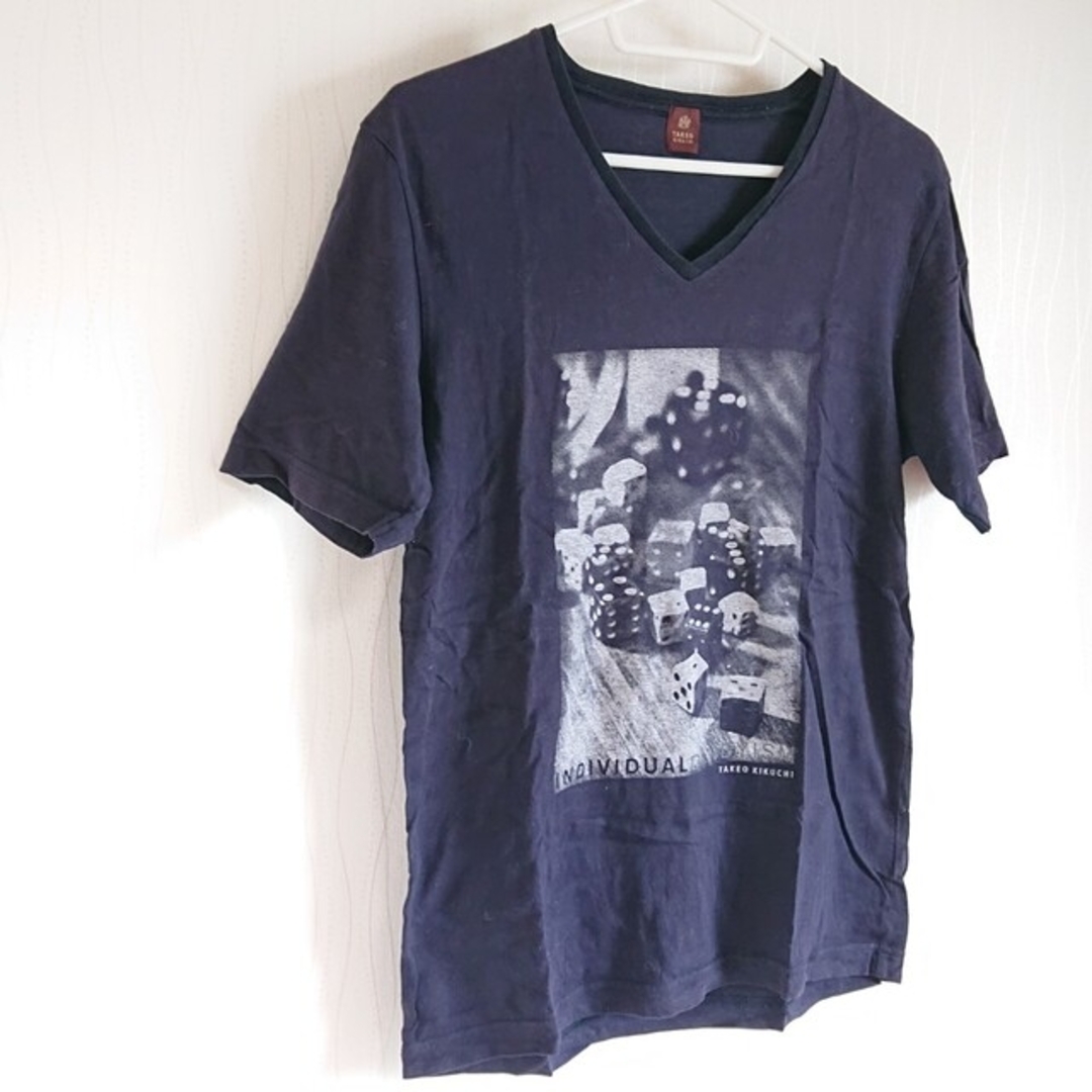 TAKEO KIKUCHI(タケオキクチ)のタケオキクチ 3 ( L )サイズ 紺 綿100% Tシャツ メンズのトップス(Tシャツ/カットソー(半袖/袖なし))の商品写真