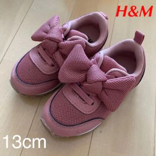 エイチアンドエム(H&M)の新品 未使用 H&M ベビー スニーカー 靴 リボン付き ピンク 13cm(その他)