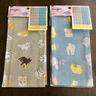 【先着1名様限定★新品未使用】DAISO 総猫柄 てぬぐい風タオル 2枚セット(日用品/生活雑貨)