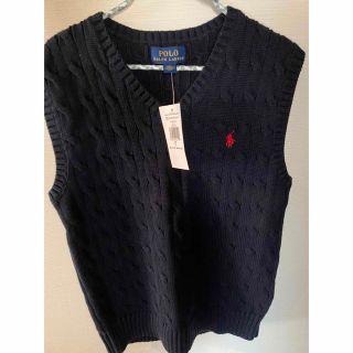 ポロラルフローレン(POLO RALPH LAUREN)のポロラルフローレン　新品タグ付きベスト　ネイビー　サイズ7T(ニット)