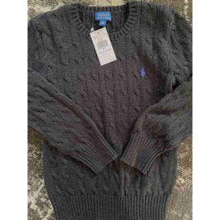 ポロラルフローレン(POLO RALPH LAUREN)の(新品)ポロラルフローレン　未使用タグ付きブラックコットンニットセーター　7T(ニット)