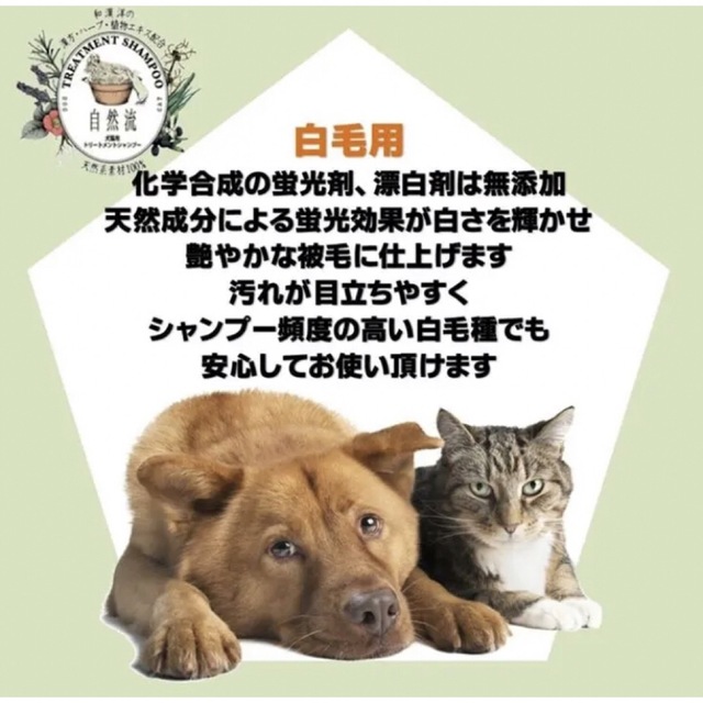 【自然流】白毛用　猫犬用　トリートメントシャンプー300ml×2本 その他のペット用品(犬)の商品写真