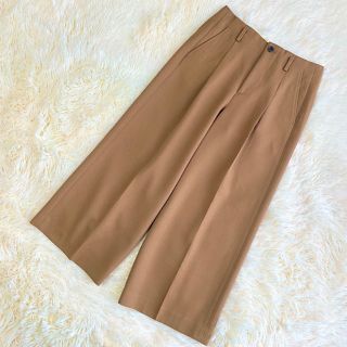 ユナイテッドアローズ(UNITED ARROWS)のユナイテッドアローズ　ワイドパンツ　クロップドパンツ　キャメル　36(カジュアルパンツ)