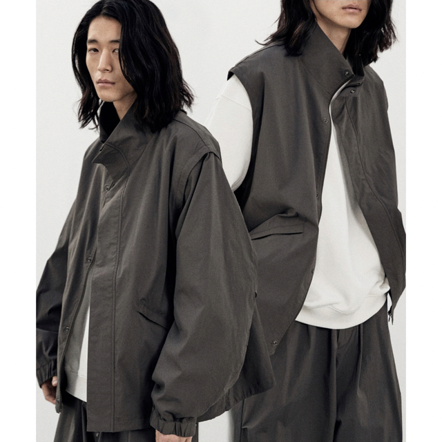 MINIMAL 2WAY TRUCK ZIP BLOUSON グレー