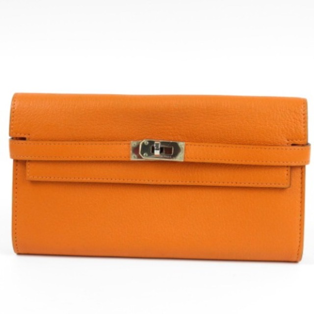 HERMES エルメス ケリーウォレット ヴォーエプソン M刻印 オレンジ HERMES エルメス ケリーウォレット ヴォーエプソン M刻印 オレンジ