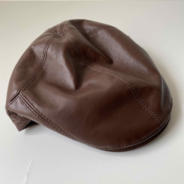 ヘレンカミンスキー メンズ 帽子 革 HENRY ハンチング ブラウン レザー