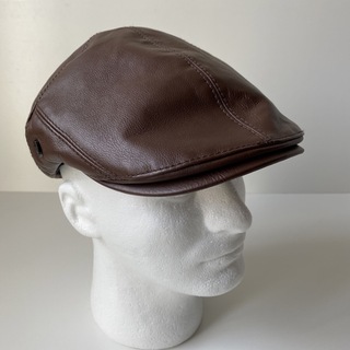 ヘレンカミンスキー(HELEN KAMINSKI)のヘレンカミンスキー メンズ 帽子 革 HENRY ハンチング ブラウン レザー(ハンチング/ベレー帽)