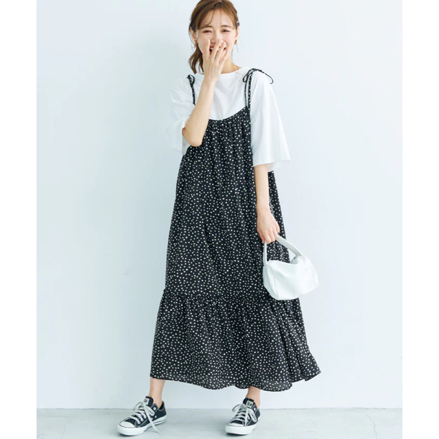 coca(コカ)の【あい✨様専用】coca ドットシフォンキャミワンピース レディースのワンピース(ロングワンピース/マキシワンピース)の商品写真