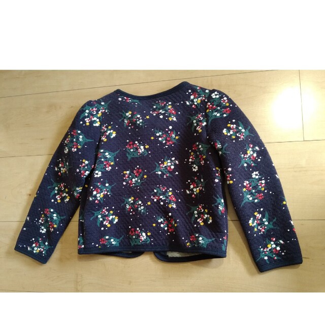 PETIT BATEAU(プチバトー)のノーカラージャケット(110cm) キッズ/ベビー/マタニティのキッズ服女の子用(90cm~)(ジャケット/上着)の商品写真