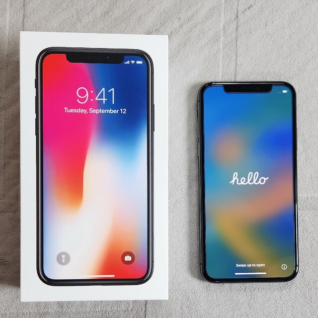 美品 iPhone X Space Gray 64 GB SIMフリー