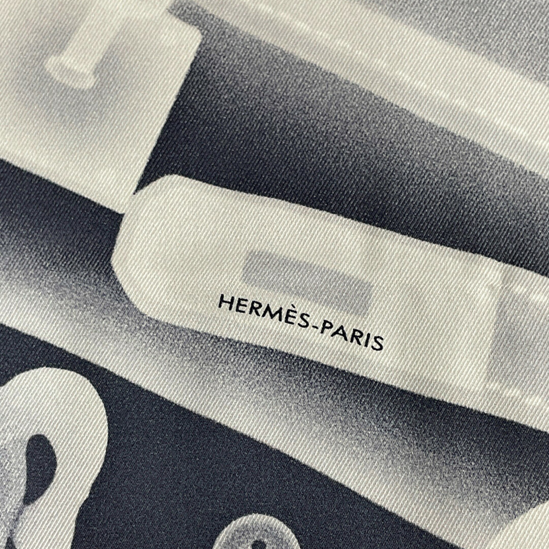 HERMES エルメス シルク スカーフ カレ70 PLEASE CHECK IN プリーズ チェックイン ブラック 正規品 / 30130