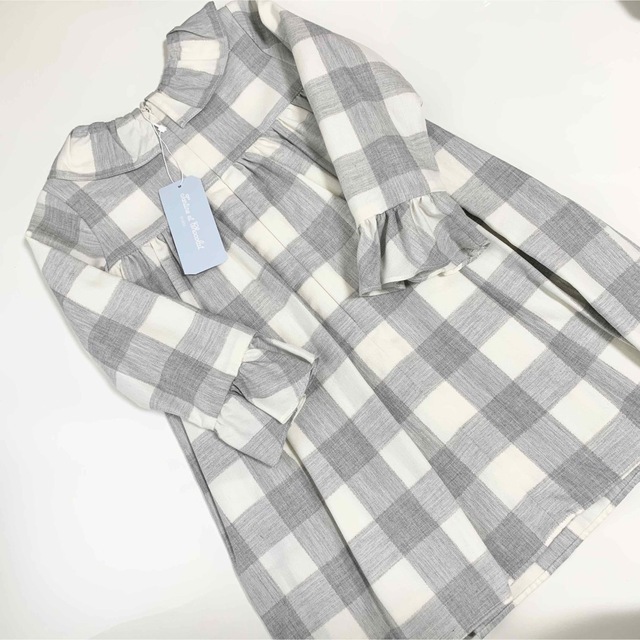 新品 タルティーヌエショコラ ラメブロックチェックワンピース♡100センチ