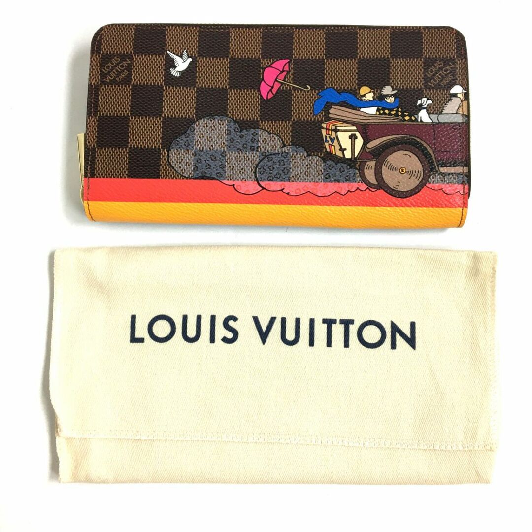 LOUIS VUITTON - 未使用品▼LOUIS VUITTON ルイヴィトン N61240 イリュストレ トラベル ダミエ イヴァシオン ジッピーウォレット/長財布 メンズ 袋付き