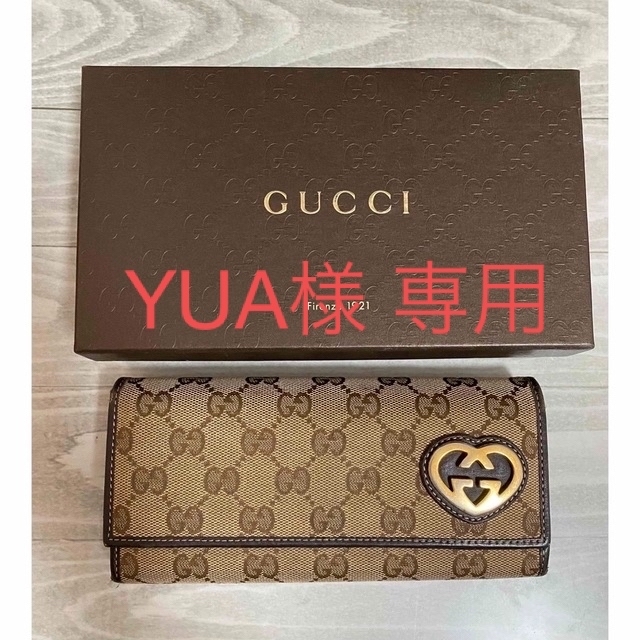 Gucci - GUCCI 長財布 GGハートロゴ 箱付の通販 by y.k's shop|グッチ