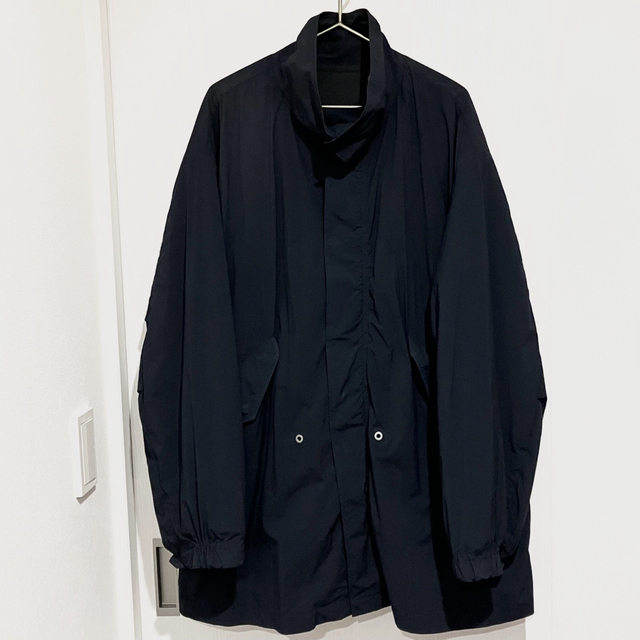 ATON VENTILE NYLON SHORT MODS COAT NAVY ATON VENTILE NYLON SHORT MODS COAT NAVY