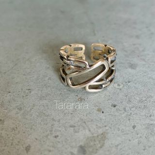 ☆なお☆ 様♡  ラスト1点‼️●silver925 Wchain ring●(リング(指輪))