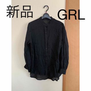 グレイル(GRL)の『新品』GRLグレイル　ブラウス　シャツ　ブラック　FREE(その他)