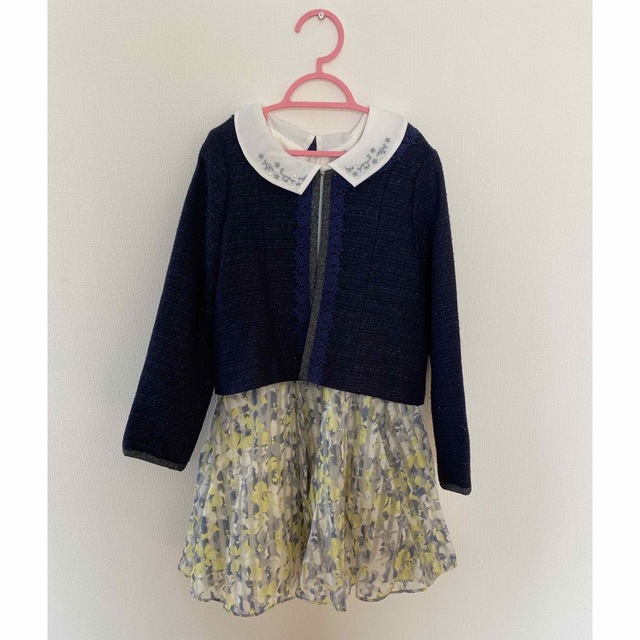 ANNA SUI mini(アナスイミニ)の入学式ワンピース＆ジャケットセット　130 キッズ/ベビー/マタニティのキッズ服女の子用(90cm~)(ドレス/フォーマル)の商品写真