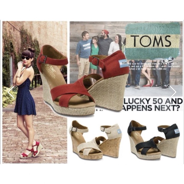 TOMS(トムズ)のトムズ シューズ ストラップ ウェッジ サンダル　レディース レディースの靴/シューズ(サンダル)の商品写真