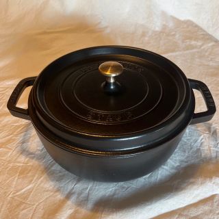 ストウブ(STAUB)のストウブ staub ココットラウンドシャロー 26cm ブラック(鍋/フライパン)