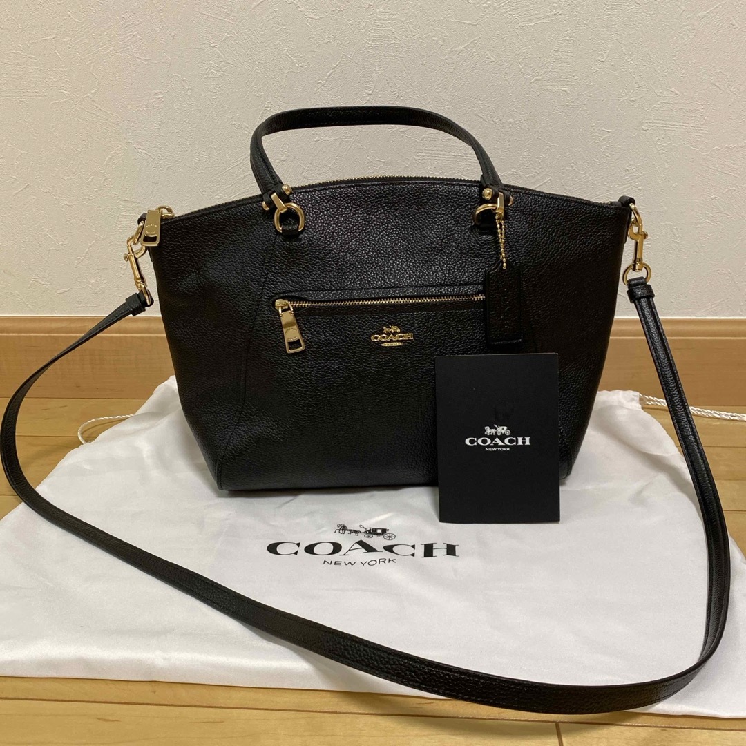 coach コーチ ブラック 2way ハンドバッグ ショルダー付き 黒