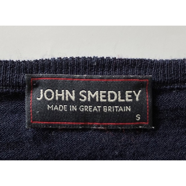 JOHN SMEDLEY クルーネックニット S ネイビー×ホワイト 1