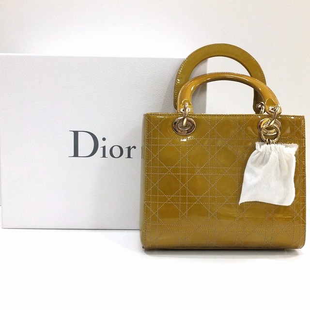 Christian Dior - レディディオール パテント  ベージュ 【中古】 JA-16549