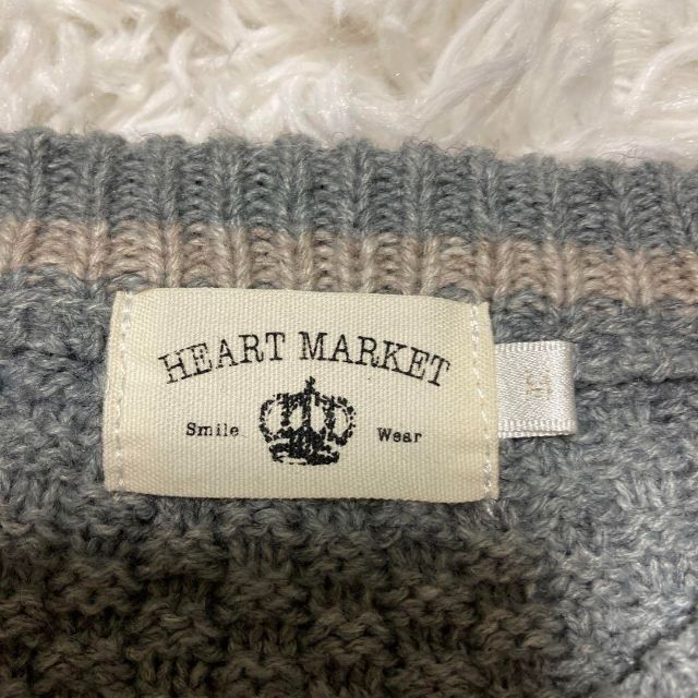 Heart Market(ハートマーケット)のHEART MARKET ニット Mサイズ グレー 女性が着ても可愛いです メンズのトップス(ニット/セーター)の商品写真