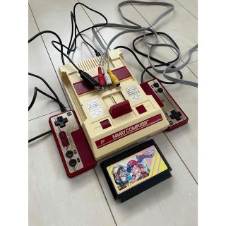 ファミリーコンピュータ(ファミリーコンピュータ)のファミコン本体 AV化改造 付属品有り　USB電源ファミリースタジアム(家庭用ゲーム機本体)