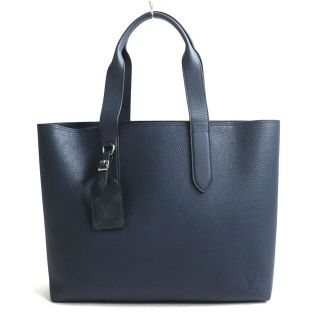 ルイヴィトン(LOUIS VUITTON)の極美品▼ルイヴィトン M53240 カバ・ヴォワヤージュ NV トリヨンレザー トートバッグ ネイビー メンズ スペイン製 ネームタグ・箱・袋付き(トートバッグ)