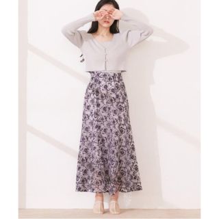 ジルバイジルスチュアート(JILL by JILLSTUART)のジルバイジルスチュアート♡チュールエンブロイダリースカート♡ブルー(ロングスカート)