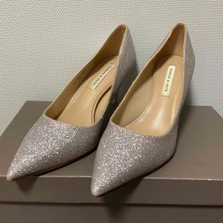 チャールズアンドキース(Charles and Keith)のグリッターヒールパンプス　シルバー　ウェディングシューズ(ハイヒール/パンプス)