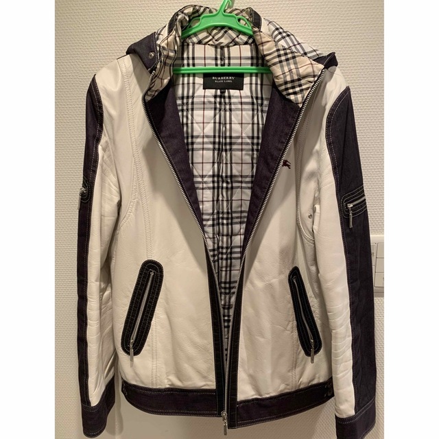 Burberry Black Label 白レザージャケット Lサイズ