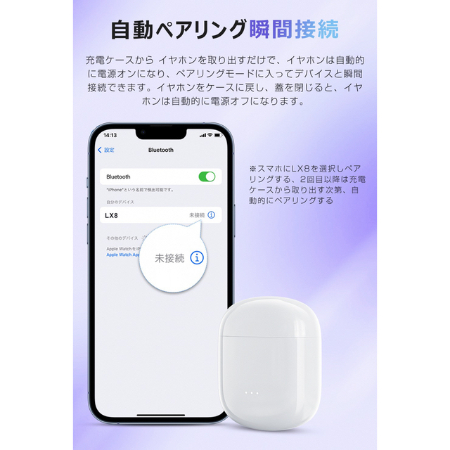 ワイヤレスイヤホン ホワイト⭐️即購入大歓迎⭐️ スマホ/家電/カメラのオーディオ機器(ヘッドフォン/イヤフォン)の商品写真