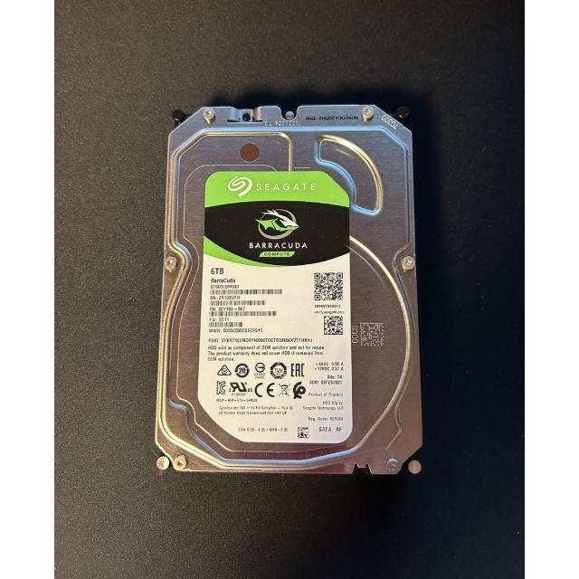 予約早割 使用時間少 Seagate 3.5インチ HDD 6TB ST6000DM003