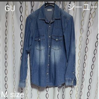 ジーユー(GU)のジーユー GU デニム シャツ【M】ダンガリーシャツ カジュアル スナップボタン(シャツ)