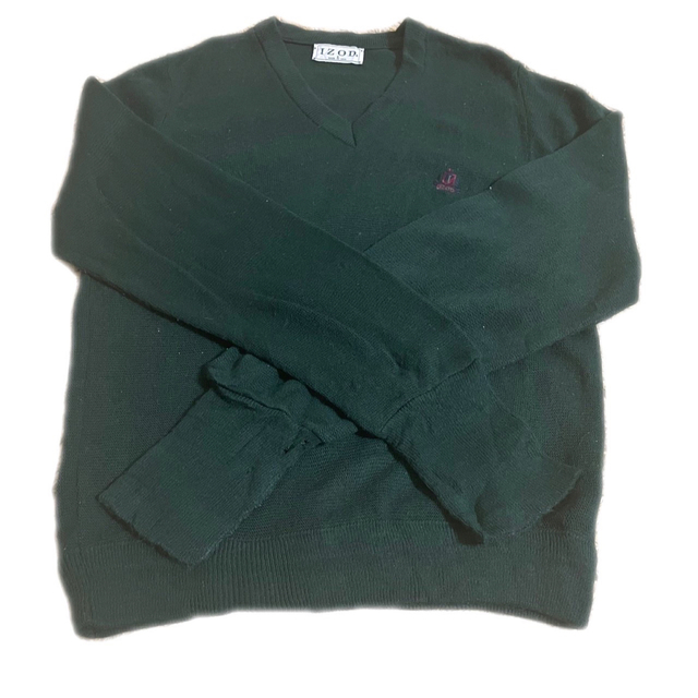90s  アイゾッド USA製 ニット セーター 刺繍ロゴ アースカラー