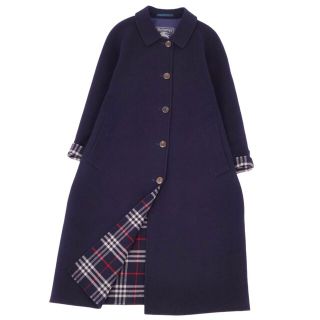 バーバリー(BURBERRY)のVintage バーバリー Burberrys コート ウール カシミヤ ステンカラーコート バルマカーンコート レディース アウター 古着 9AR(M相当) ネイビー(その他)