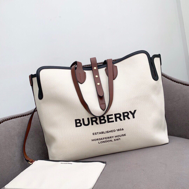未使用BURBERRY バーバリー キャンバス ロゴ トート トートバッグ-