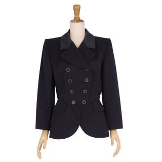 サンローラン(Saint Laurent)の美品 Vintage イヴサンローラン Yves Saint Laurent ジャケット テーラード ダブルブレスト ウール アウター レディース 7A3(S相当) ブラック(その他)