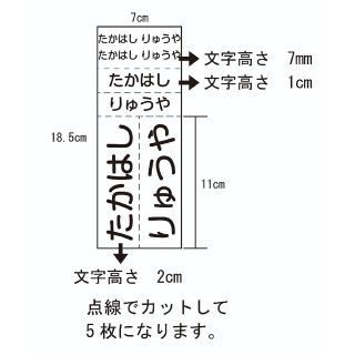 ポシェット様専用お名前アイロンシート　転写タイプ(ネームタグ)