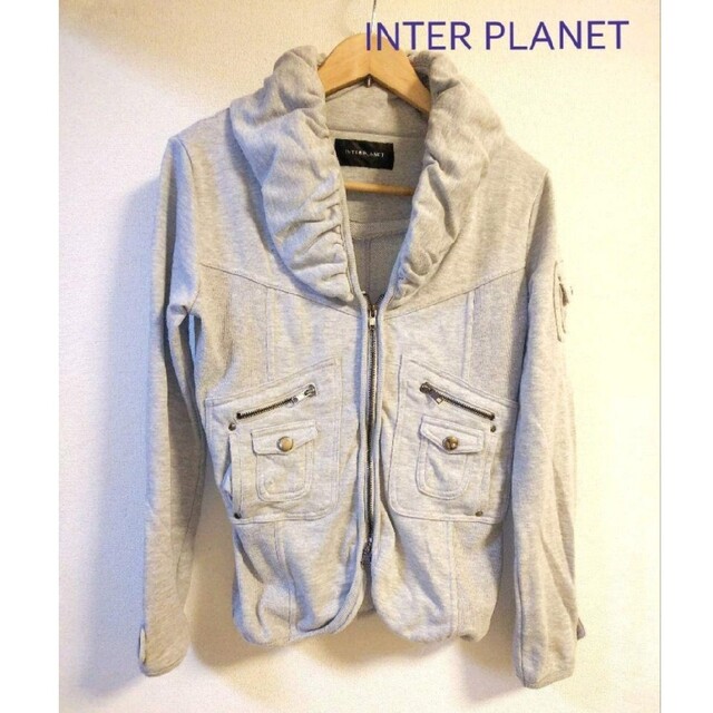 INTERPLANET(インタープラネット)の【INTER PLANET】スウェットブルゾン☆グレー レディースのジャケット/アウター(ブルゾン)の商品写真