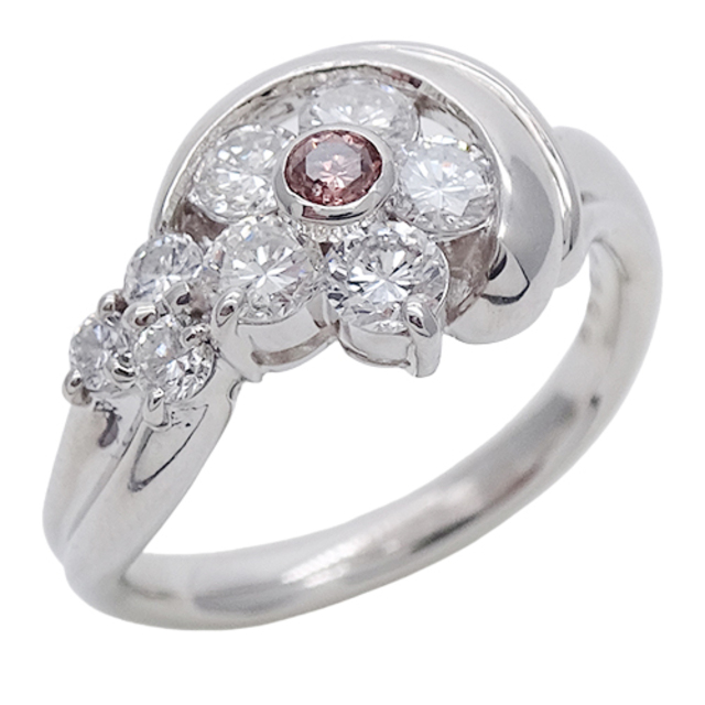リング 指輪  フラワー 花 ピンク ダイヤモンド PT900 プラチナ
