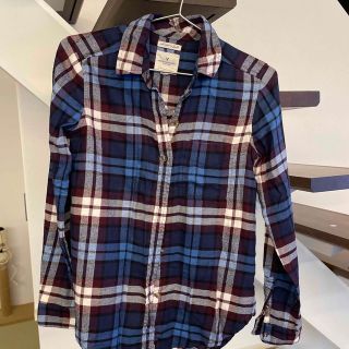 アメリカンイーグル(American Eagle)のアメリカンイーグル　レディース　ネルシャツ チェック柄 ポケット付 S(Tシャツ(半袖/袖なし))