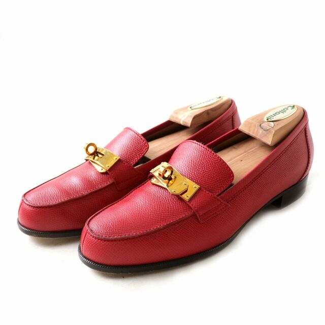 最安値挑戦!】 美品◎イタリア製 - Hermes HERMES 37 箱付き レッド