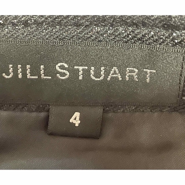 JILLSTUART(ジルスチュアート)のジルスチュアート　ラップ風ミニスカート　ブラック　ラメ生地 レディースのスカート(ミニスカート)の商品写真